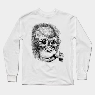 Orangutan Youth Face Long Sleeve T-Shirt